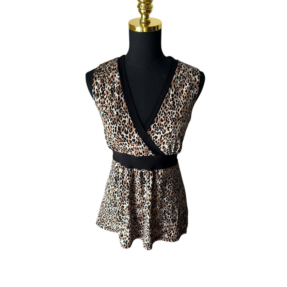 Carole Little Women’s Y2K Leopard Print Tie Back Tank Top Size Medium